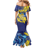 Custom Bosnia and Herzegovina Football Mermaid Dress Zmajevi Mascot Sporty Style