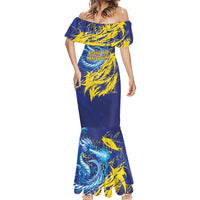 Custom Bosnia and Herzegovina Football Mermaid Dress Zmajevi Mascot Sporty Style