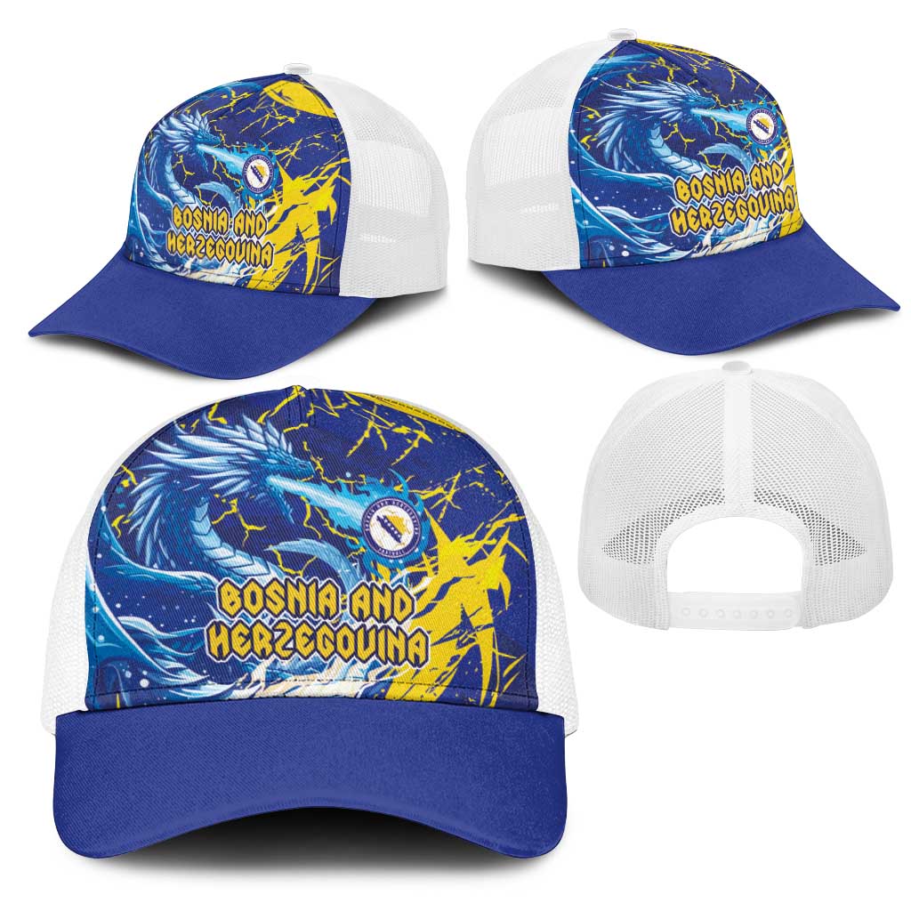 Bosnia and Herzegovina Football Mesh Trucker Cap Zmajevi Mascot Sporty Style