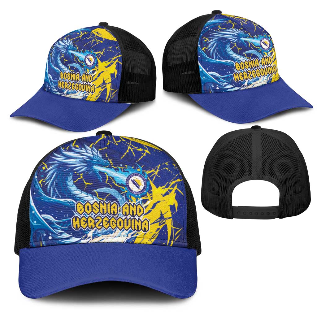 Bosnia and Herzegovina Football Mesh Trucker Cap Zmajevi Mascot Sporty Style
