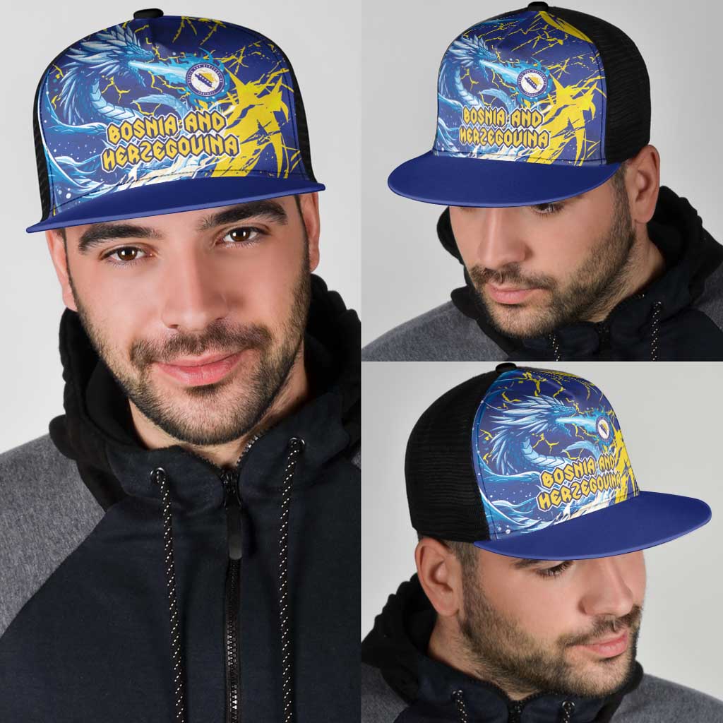 Bosnia and Herzegovina Football Mesh Trucker Cap Zmajevi Mascot Sporty Style