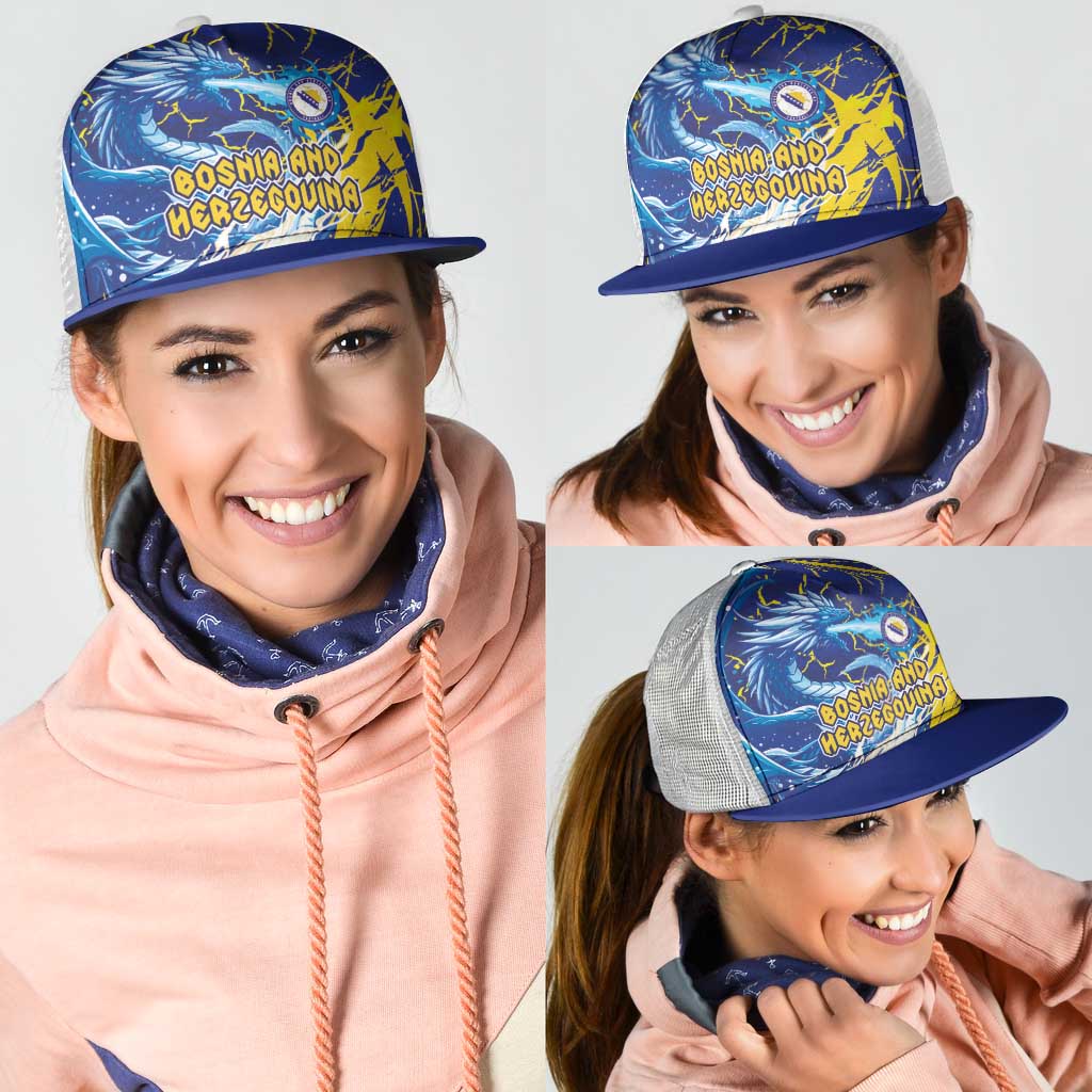 Bosnia and Herzegovina Football Mesh Trucker Cap Zmajevi Mascot Sporty Style