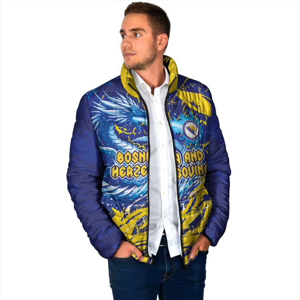 Custom Bosnia and Herzegovina Football Padded Jacket Zmajevi Mascot Sporty Style