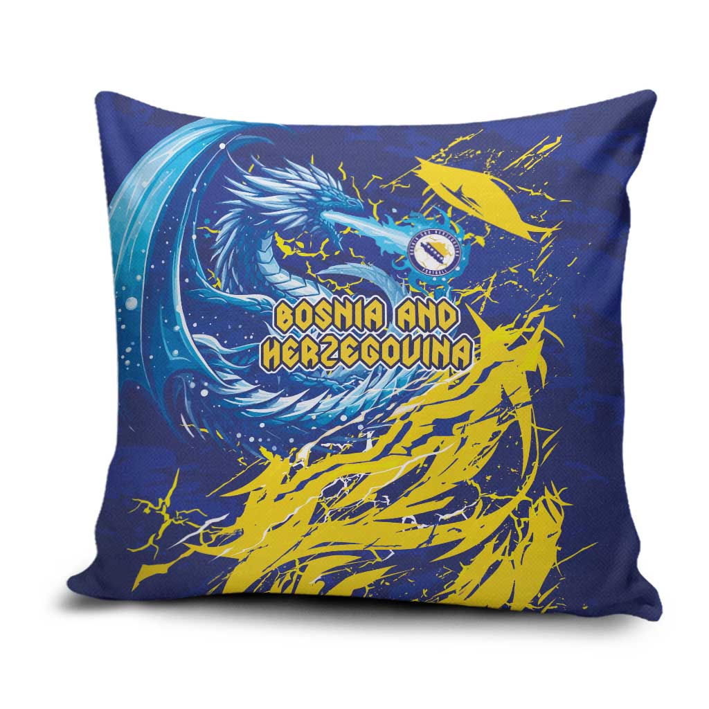 Bosnia and Herzegovina Football Pillow Cover Zmajevi Mascot Sporty Style