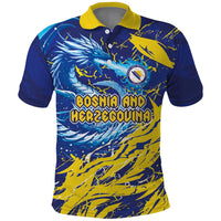 Custom Bosnia and Herzegovina Football Polo Shirt Zmajevi Mascot Sporty Style
