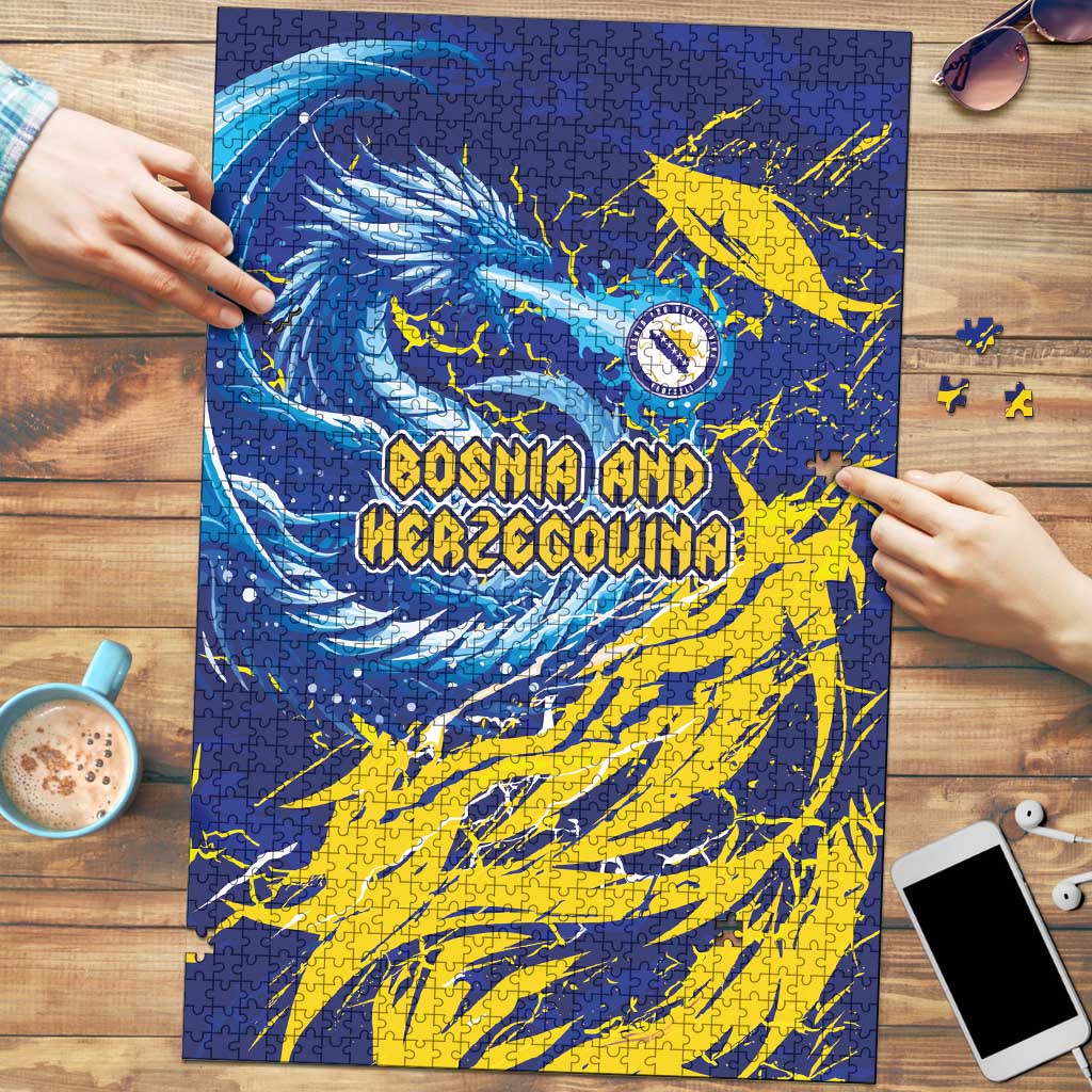 Bosnia and Herzegovina Football Puzzle Zmajevi Mascot Sporty Style