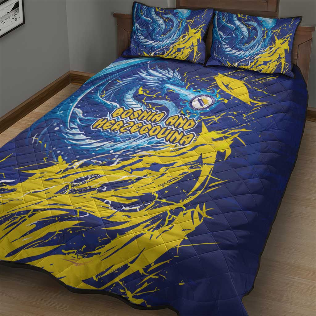 Bosnia and Herzegovina Football Quilt Bed Set Zmajevi Mascot Sporty Style