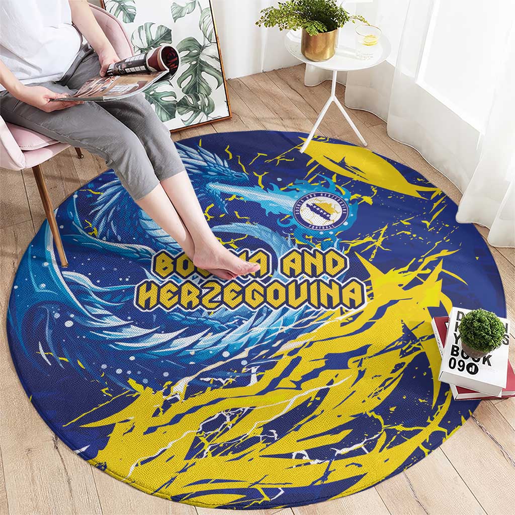 Bosnia and Herzegovina Football Round Carpet Zmajevi Mascot Sporty Style