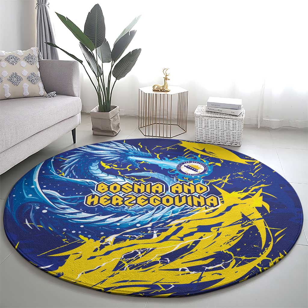 Bosnia and Herzegovina Football Round Carpet Zmajevi Mascot Sporty Style