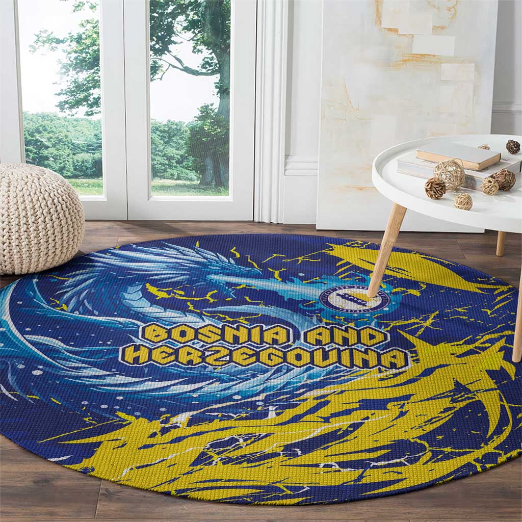 Bosnia and Herzegovina Football Round Carpet Zmajevi Mascot Sporty Style