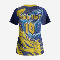 Custom Bosnia and Herzegovina Football Scrub Top Zmajevi Mascot Sporty Style
