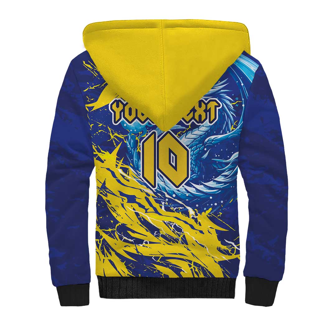 Custom Bosnia and Herzegovina Football Sherpa Hoodie Zmajevi Mascot Sporty Style