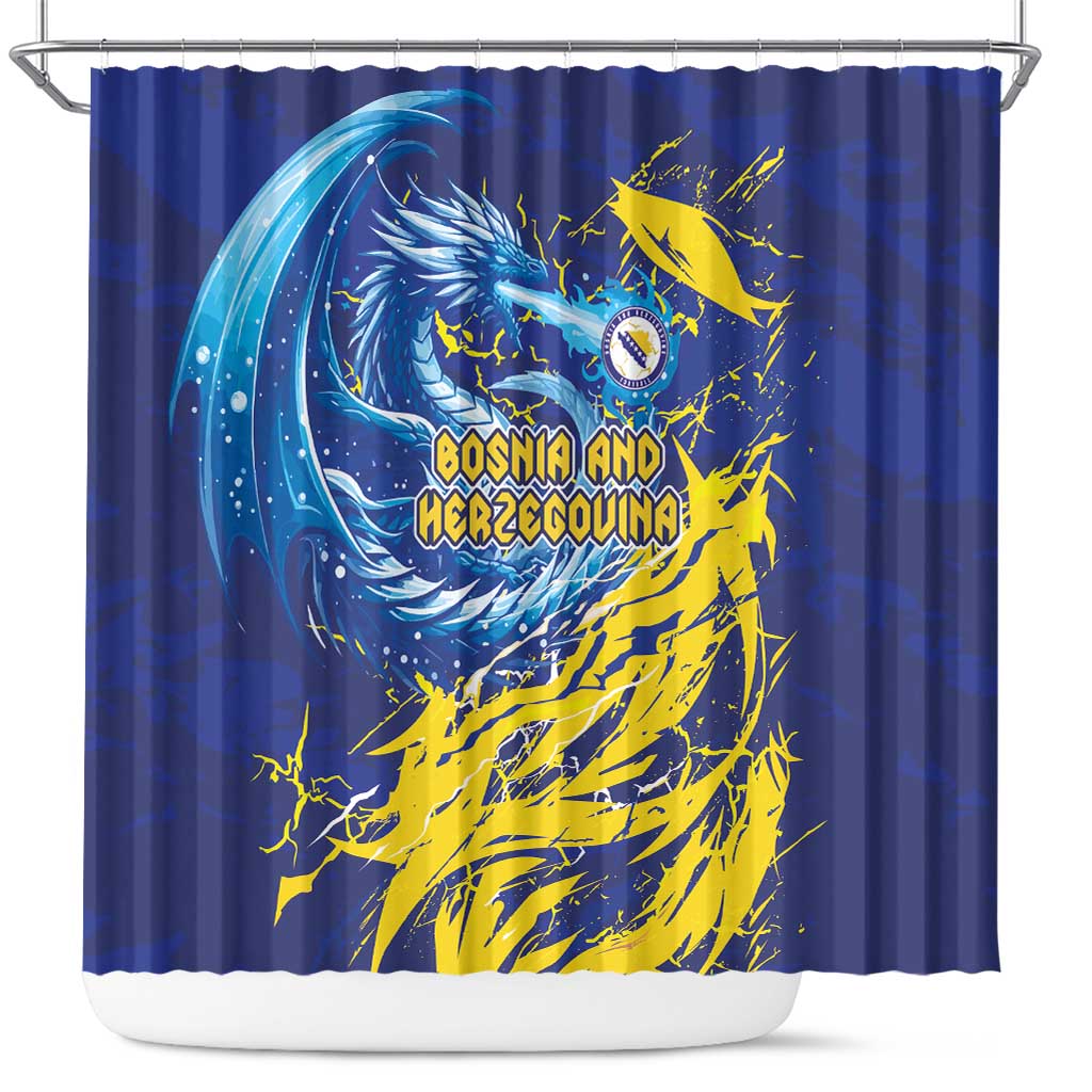 Bosnia and Herzegovina Football Shower Curtain Zmajevi Mascot Sporty Style