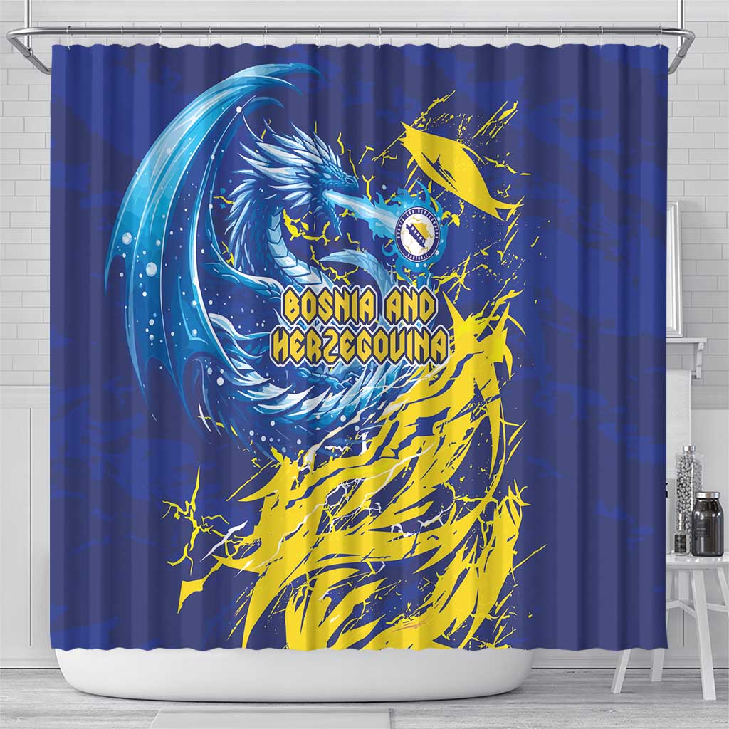 Bosnia and Herzegovina Football Shower Curtain Zmajevi Mascot Sporty Style