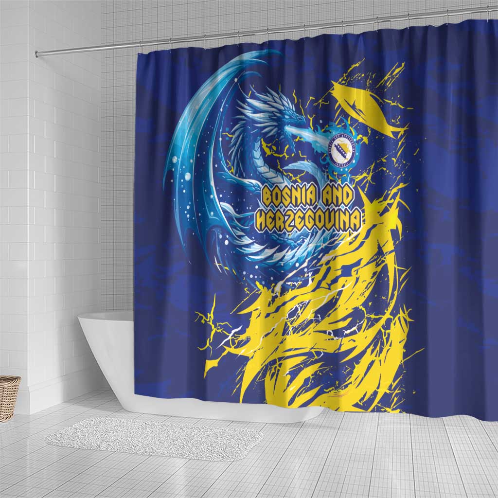 Bosnia and Herzegovina Football Shower Curtain Zmajevi Mascot Sporty Style