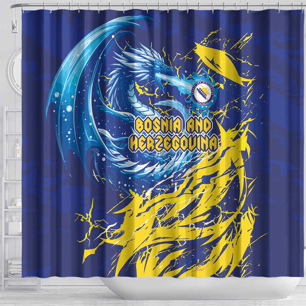 Bosnia and Herzegovina Football Shower Curtain Zmajevi Mascot Sporty Style