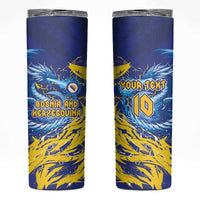 Custom Bosnia and Herzegovina Football Skinny Tumbler Zmajevi Mascot Sporty Style