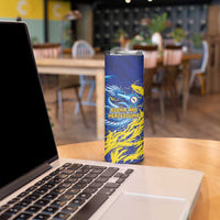 Custom Bosnia and Herzegovina Football Skinny Tumbler Zmajevi Mascot Sporty Style