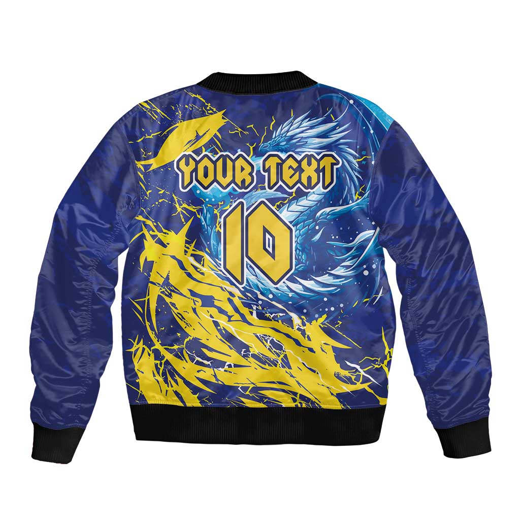 Custom Bosnia and Herzegovina Football Sleeve Zip Bomber Jacket Zmajevi Mascot Sporty Style