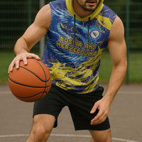 Custom Bosnia and Herzegovina Football Sleeveless Hoodie Zmajevi Mascot Sporty Style