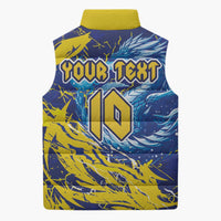 Custom Bosnia and Herzegovina Football Sleeveless Puffer Jacket Zmajevi Mascot Sporty Style