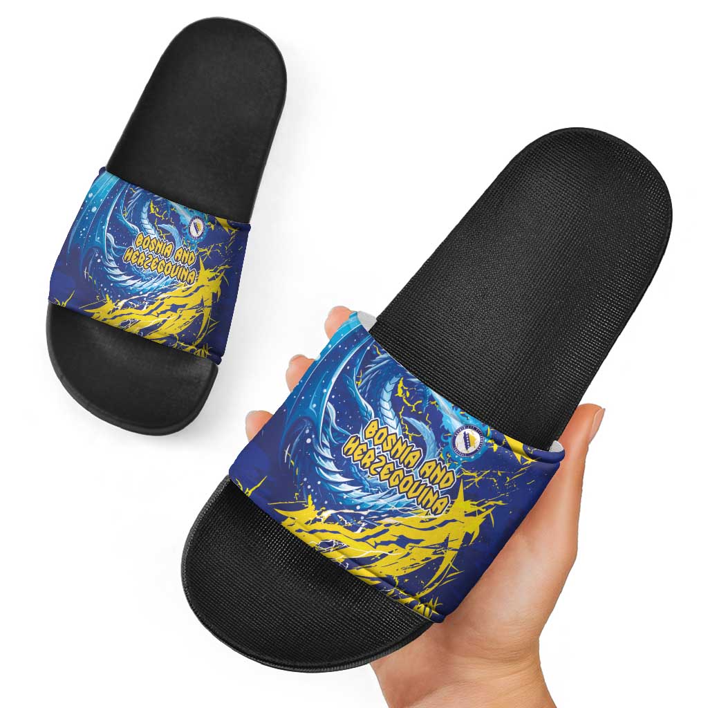 Bosnia and Herzegovina Football Slide Sandals Zmajevi Mascot Sporty Style