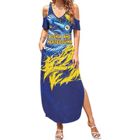 Custom Bosnia and Herzegovina Football Summer Maxi Dress Zmajevi Mascot Sporty Style