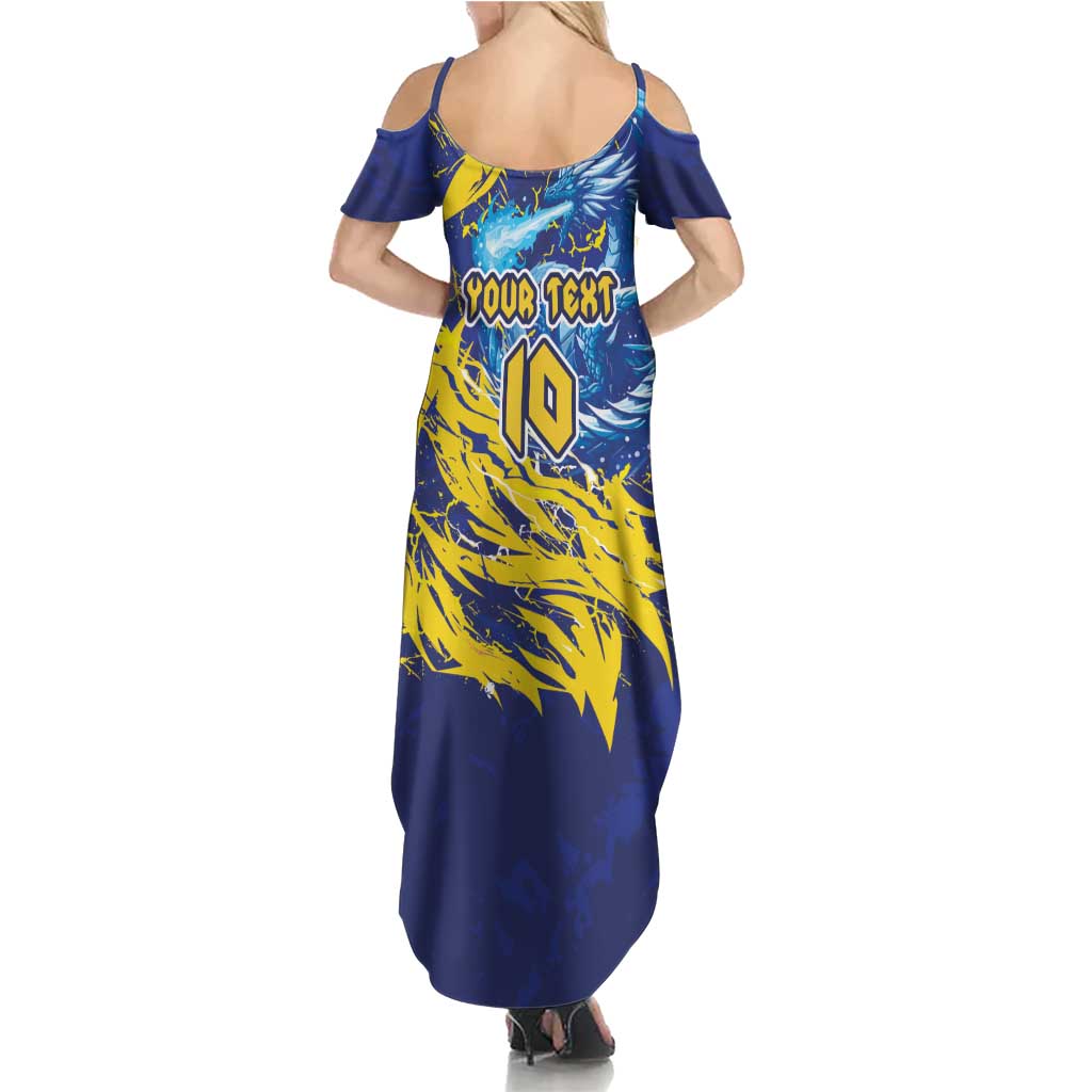Custom Bosnia and Herzegovina Football Summer Maxi Dress Zmajevi Mascot Sporty Style