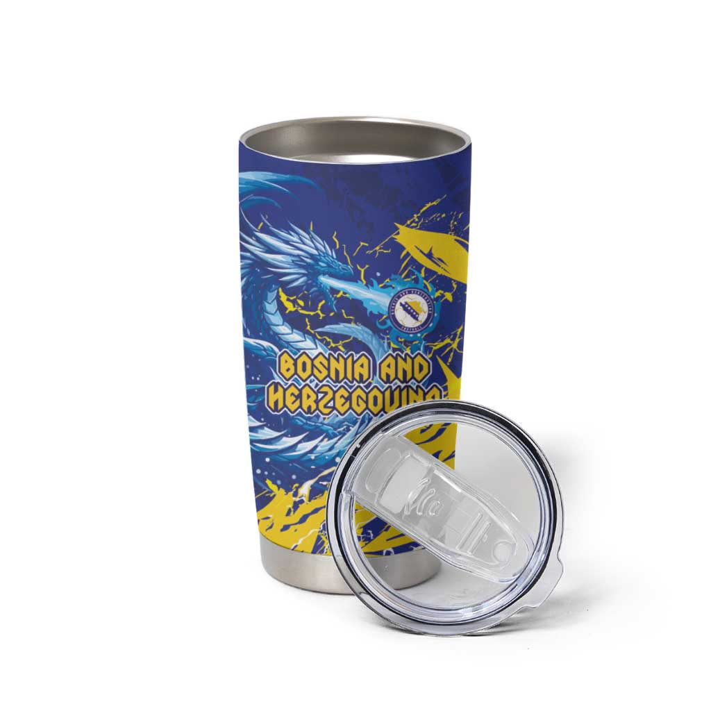Custom Bosnia and Herzegovina Football Tumbler Cup Zmajevi Mascot Sporty Style
