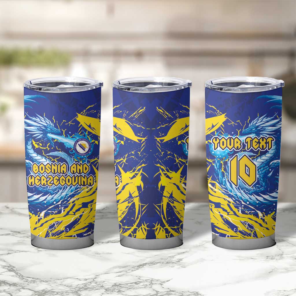 Custom Bosnia and Herzegovina Football Tumbler Cup Zmajevi Mascot Sporty Style