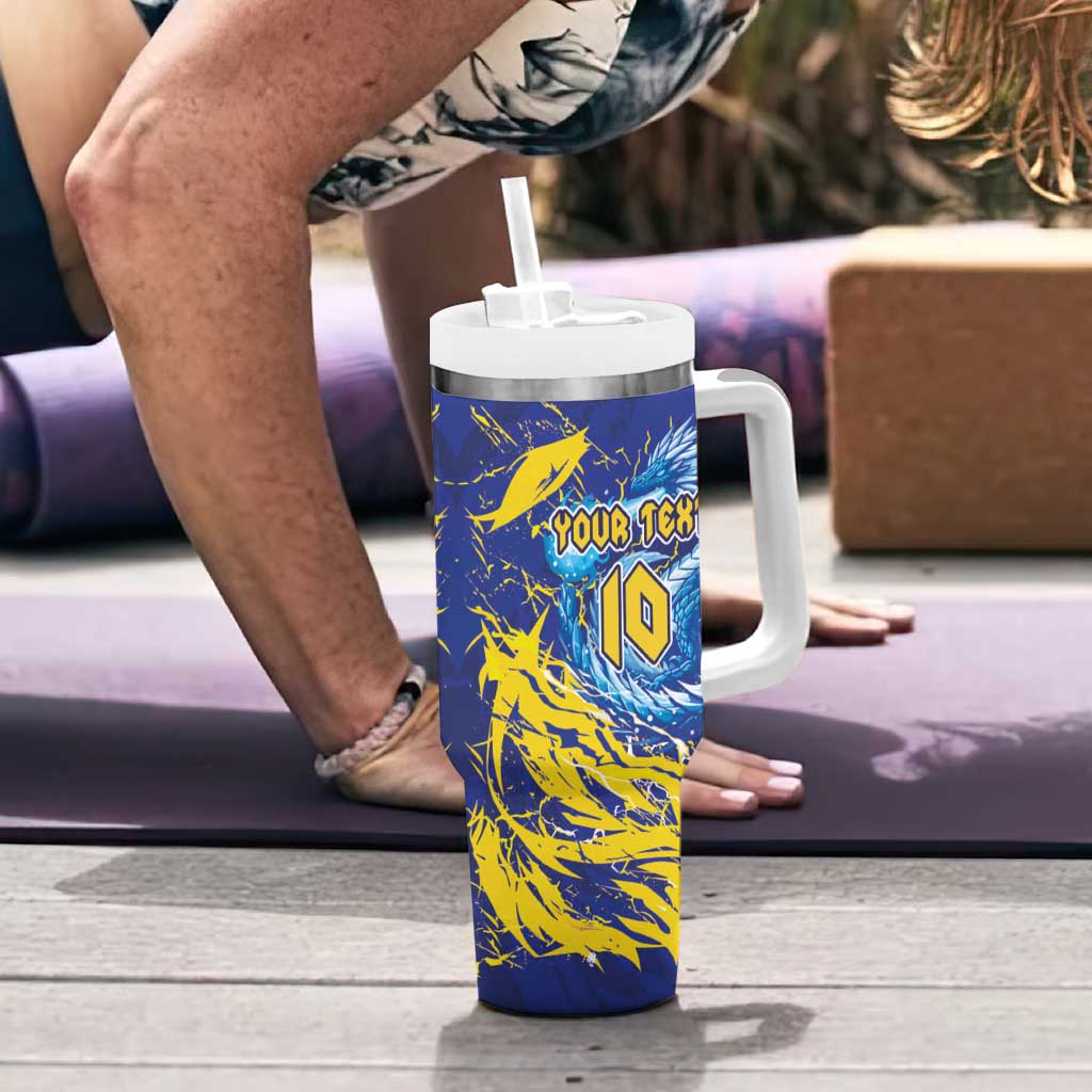 Custom Bosnia and Herzegovina Football Tumbler With Handle Zmajevi Mascot Sporty Style