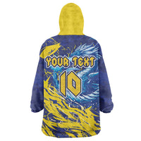 Custom Bosnia and Herzegovina Football Wearable Blanket Hoodie Zmajevi Mascot Sporty Style