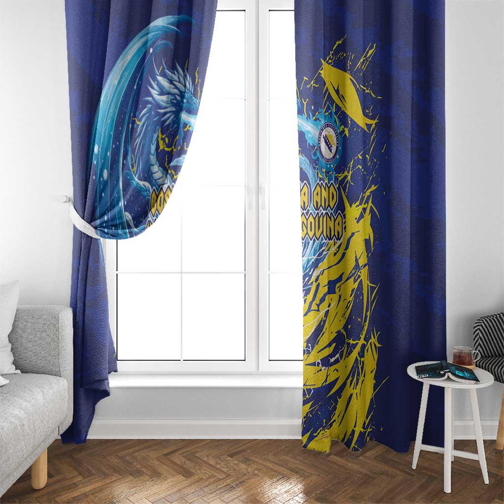 Bosnia and Herzegovina Football Window Curtain Zmajevi Mascot Sporty Style
