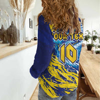 Custom Bosnia and Herzegovina Football Women Casual Shirt Zmajevi Mascot Sporty Style