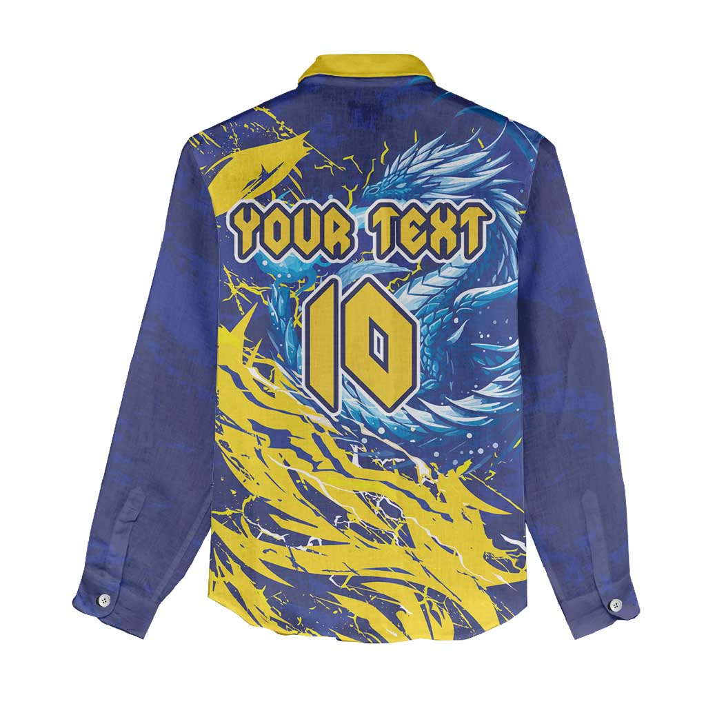 Custom Bosnia and Herzegovina Football Women Casual Shirt Zmajevi Mascot Sporty Style