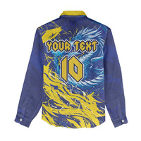 Custom Bosnia and Herzegovina Football Women Casual Shirt Zmajevi Mascot Sporty Style