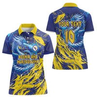 Custom Bosnia and Herzegovina Football Women Polo Shirt Zmajevi Mascot Sporty Style