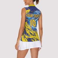 Custom Bosnia and Herzegovina Football Women Sleeveless Polo Shirt Zmajevi Mascot Sporty Style