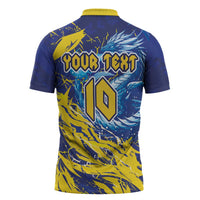 Custom Bosnia and Herzegovina Football Zipper Polo Shirt Zmajevi Mascot Sporty Style