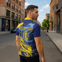 Custom Bosnia and Herzegovina Football Zipper Polo Shirt Zmajevi Mascot Sporty Style