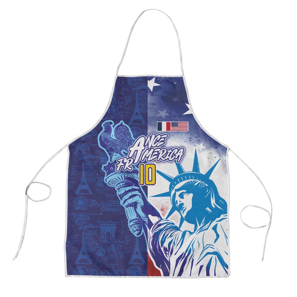 Custom France America Soccer Apron Dual Heritage Liberty Rooster