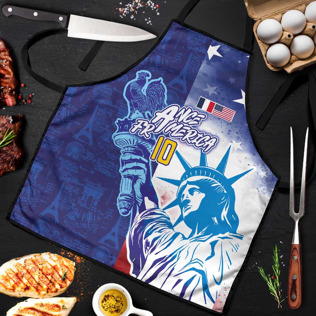 Custom France America Soccer Apron Dual Heritage Liberty Rooster