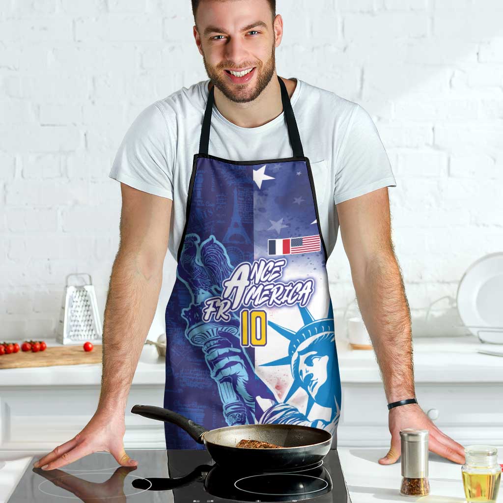 Custom France America Soccer Apron Dual Heritage Liberty Rooster