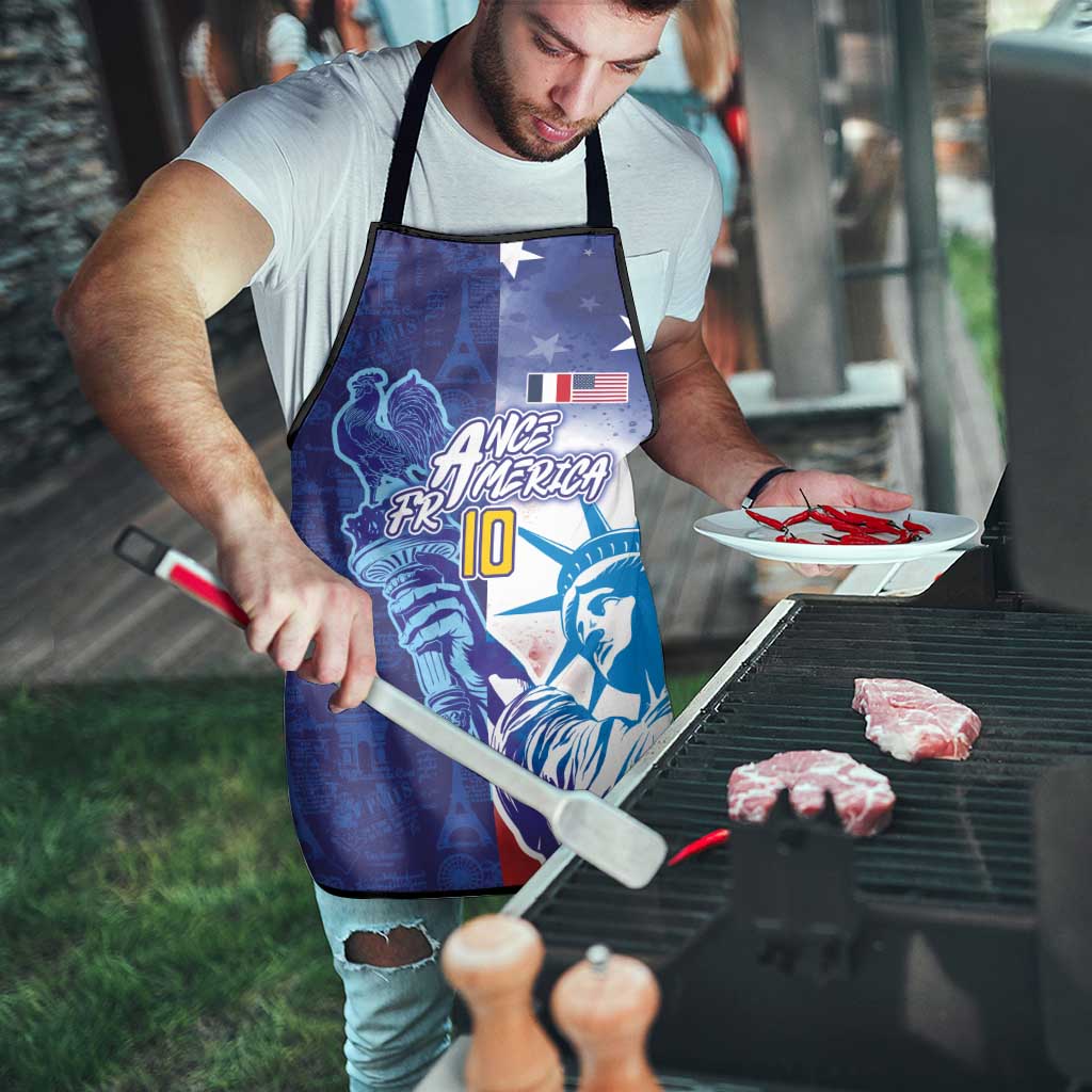 Custom France America Soccer Apron Dual Heritage Liberty Rooster