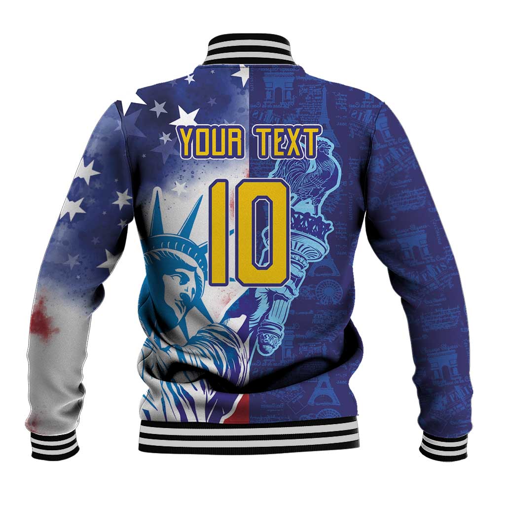 Custom France America Soccer Baseball Jacket Dual Heritage Liberty Rooster