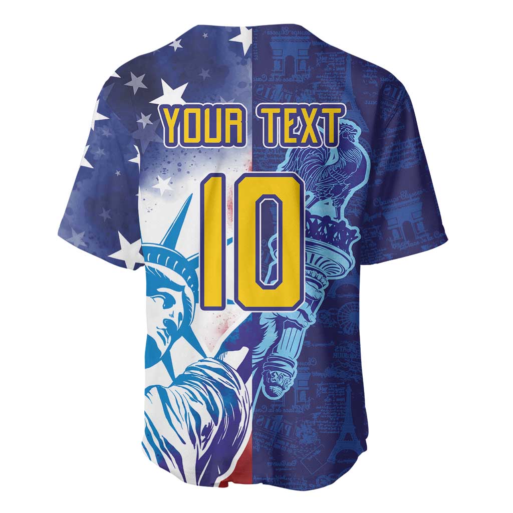 Custom France America Soccer Baseball Jersey Dual Heritage Liberty Rooster