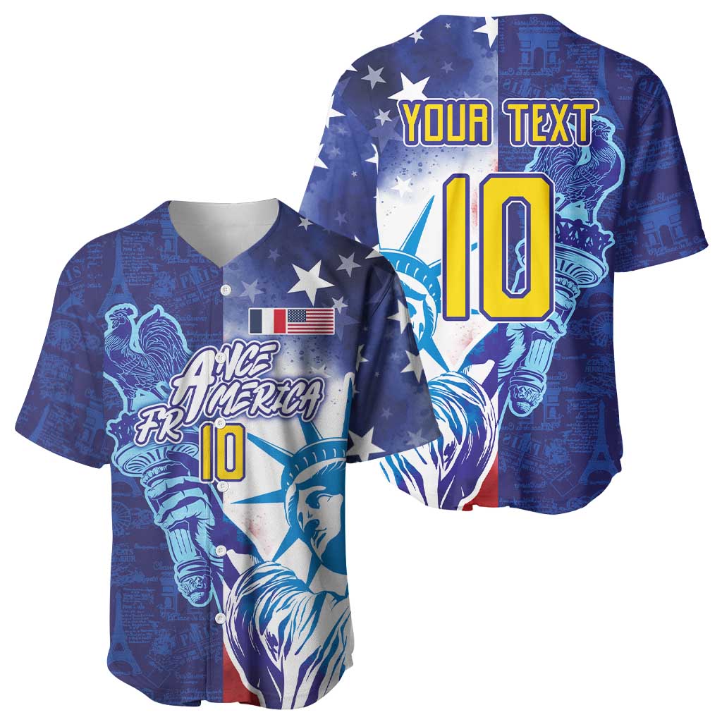 Custom France America Soccer Baseball Jersey Dual Heritage Liberty Rooster