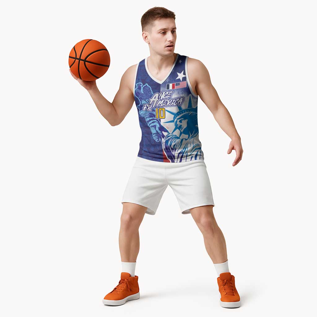 Custom France America Soccer Basketball Jersey Dual Heritage Liberty Rooster