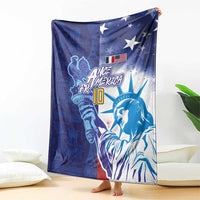 Custom France America Soccer Blanket Dual Heritage Liberty Rooster