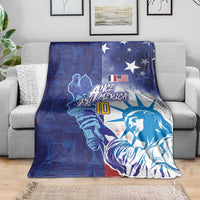 Custom France America Soccer Blanket Dual Heritage Liberty Rooster